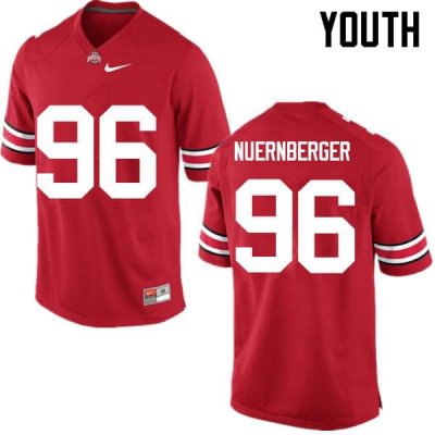 NCAA Ohio State Buckeyes Youth #96 Sean Nuernberger Red Nike Football College Jersey SCN1345IN